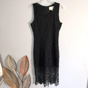 J.O.A. Black Lace Black Sleeveless Cocktail Lined Dress Size S
